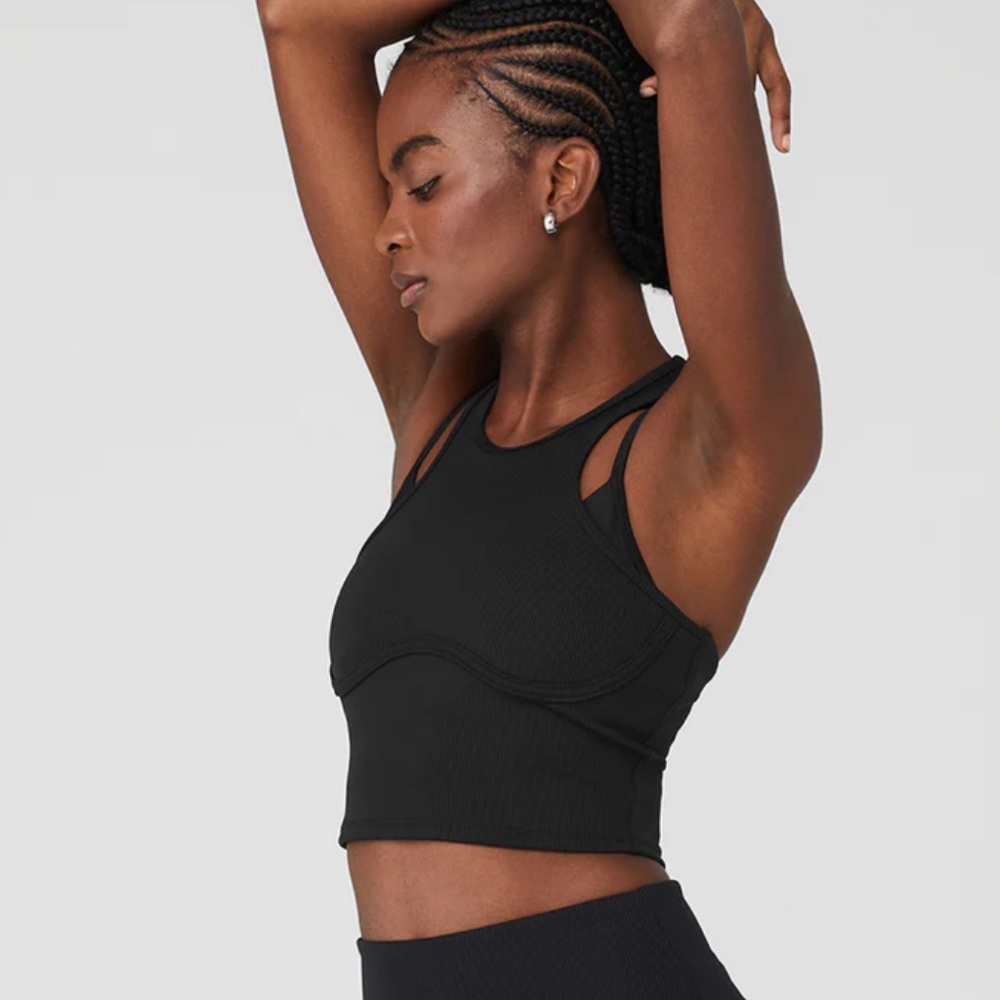 Alo Airlift Ribbed Enchanted Bra Tank